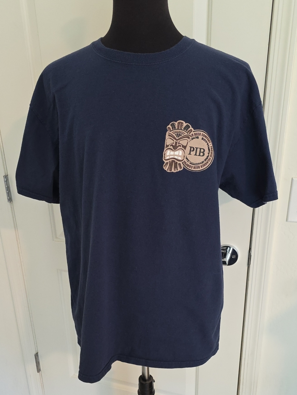 Pacific Islander Beer Company Navy Short-Sleeve T-Shirt with Tiki Logos